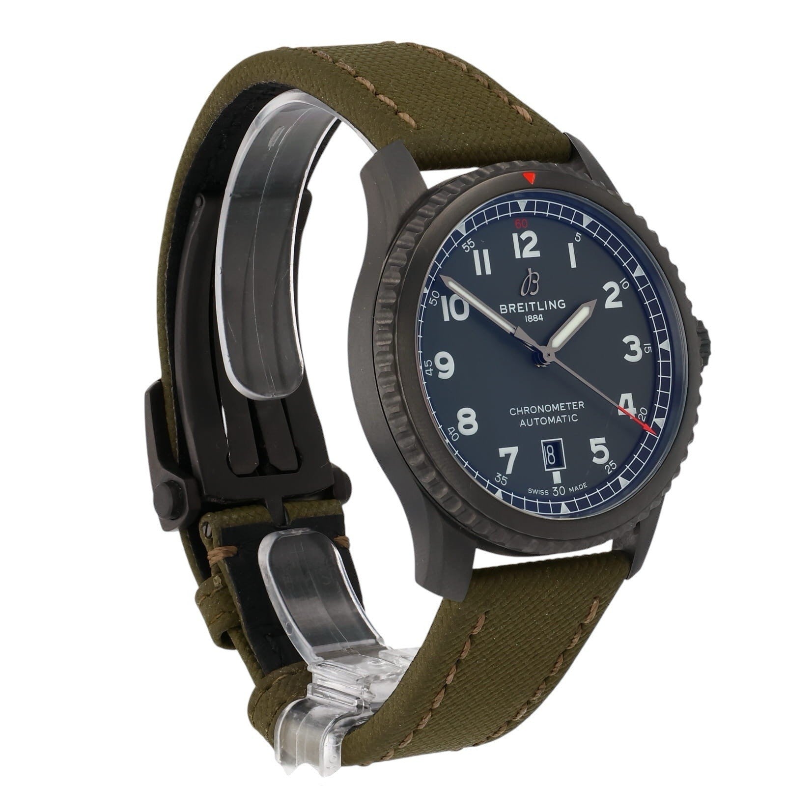 Breitling Aviator Blacksteel Case Green Dial 41mm Automatic Movement Mens M17315