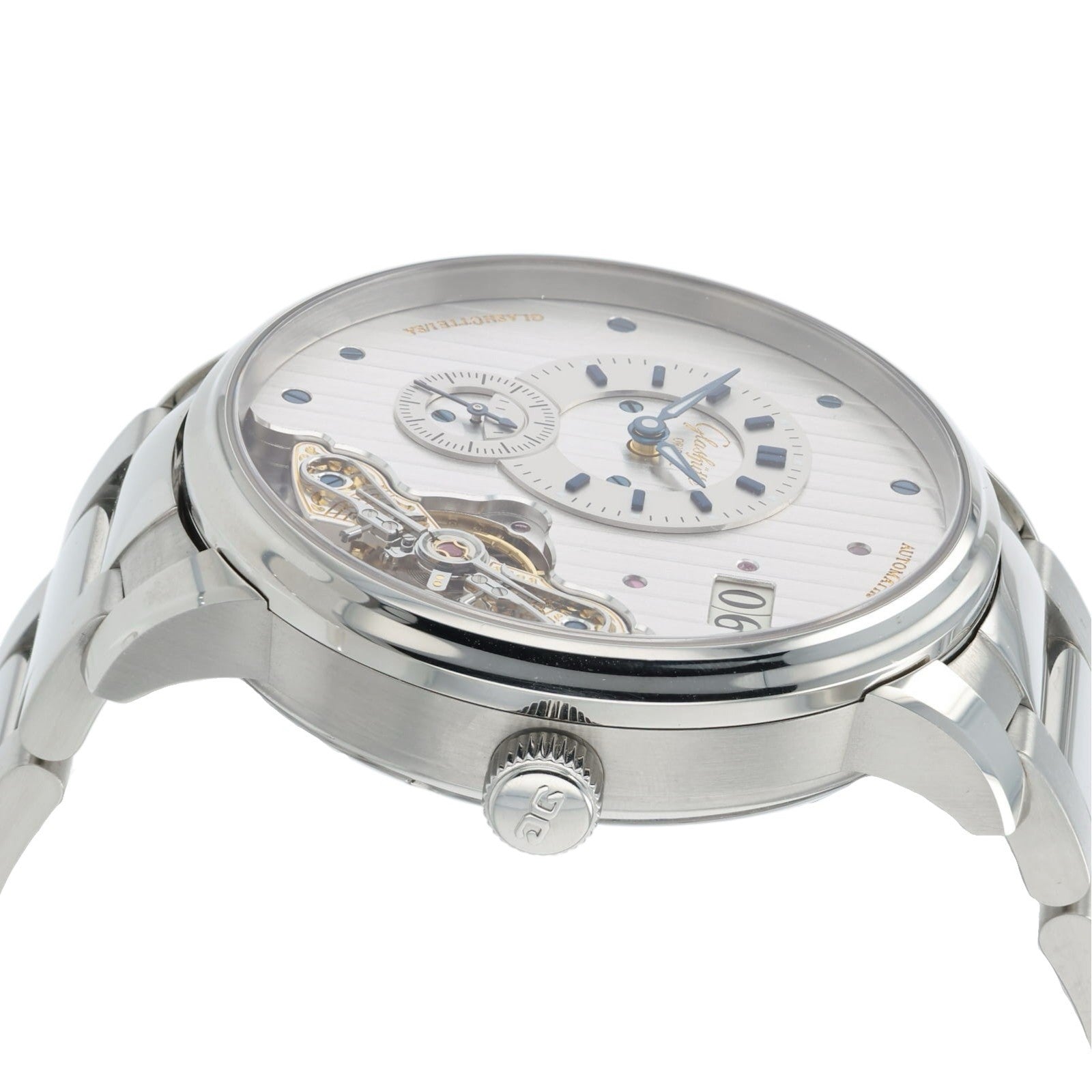 Glashutte PanoMaticInverse Silver Dial Steel 42mm Men's Watch 1-91-02-02-02-71