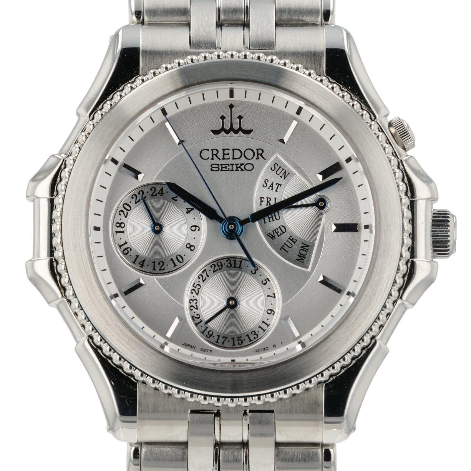 Credor Pacific Retrograde Silver Dial Steel 40mm Automatic Men's Watch GCBG997