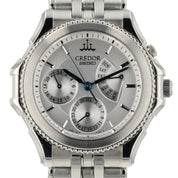 Credor Pacific Retrograde Silver Dial Steel 40mm Automatic Men's Watch GCBG997