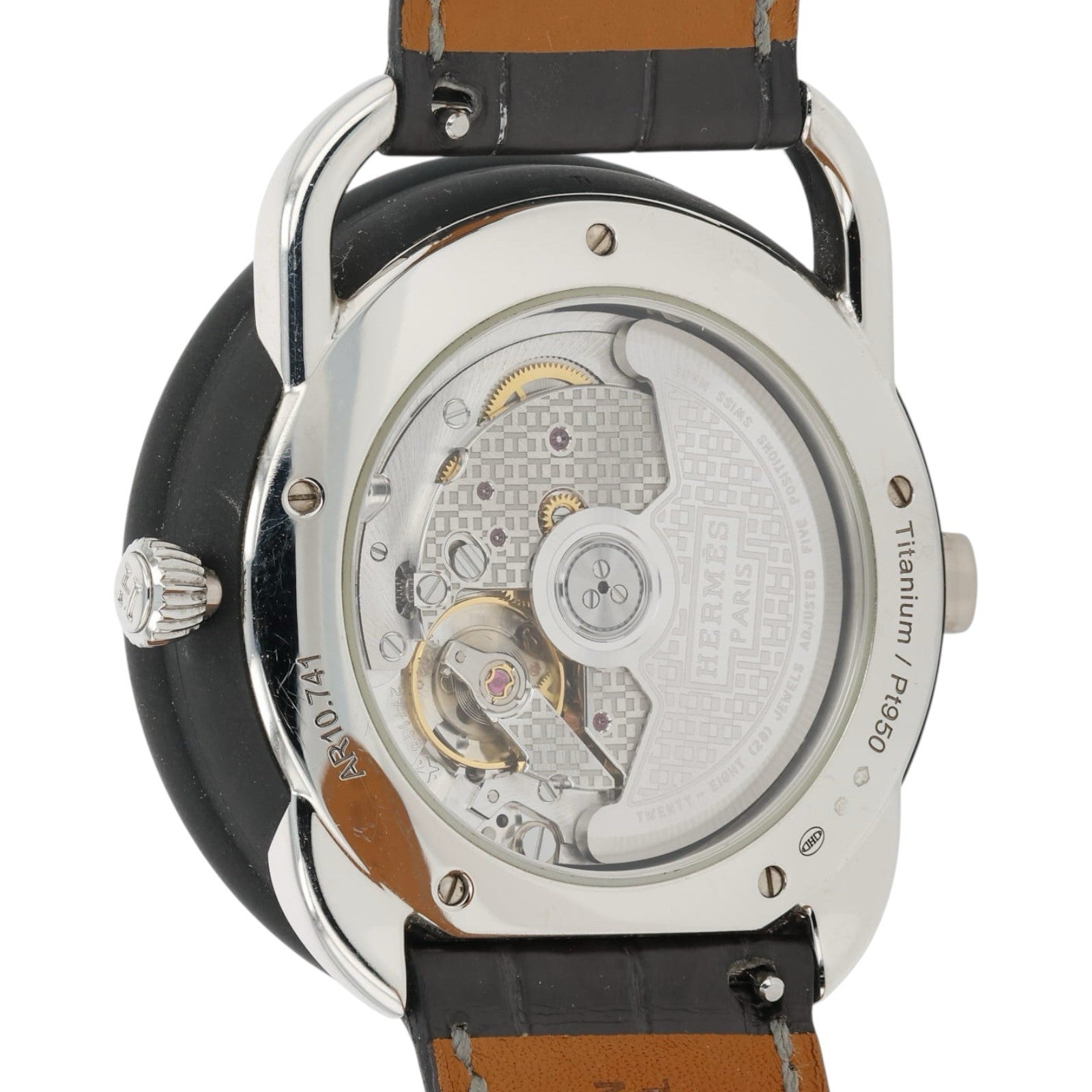 Hermes Arceau Titanium & Platinum Black Dial 41mm Automatic Men’s Watch AR10741