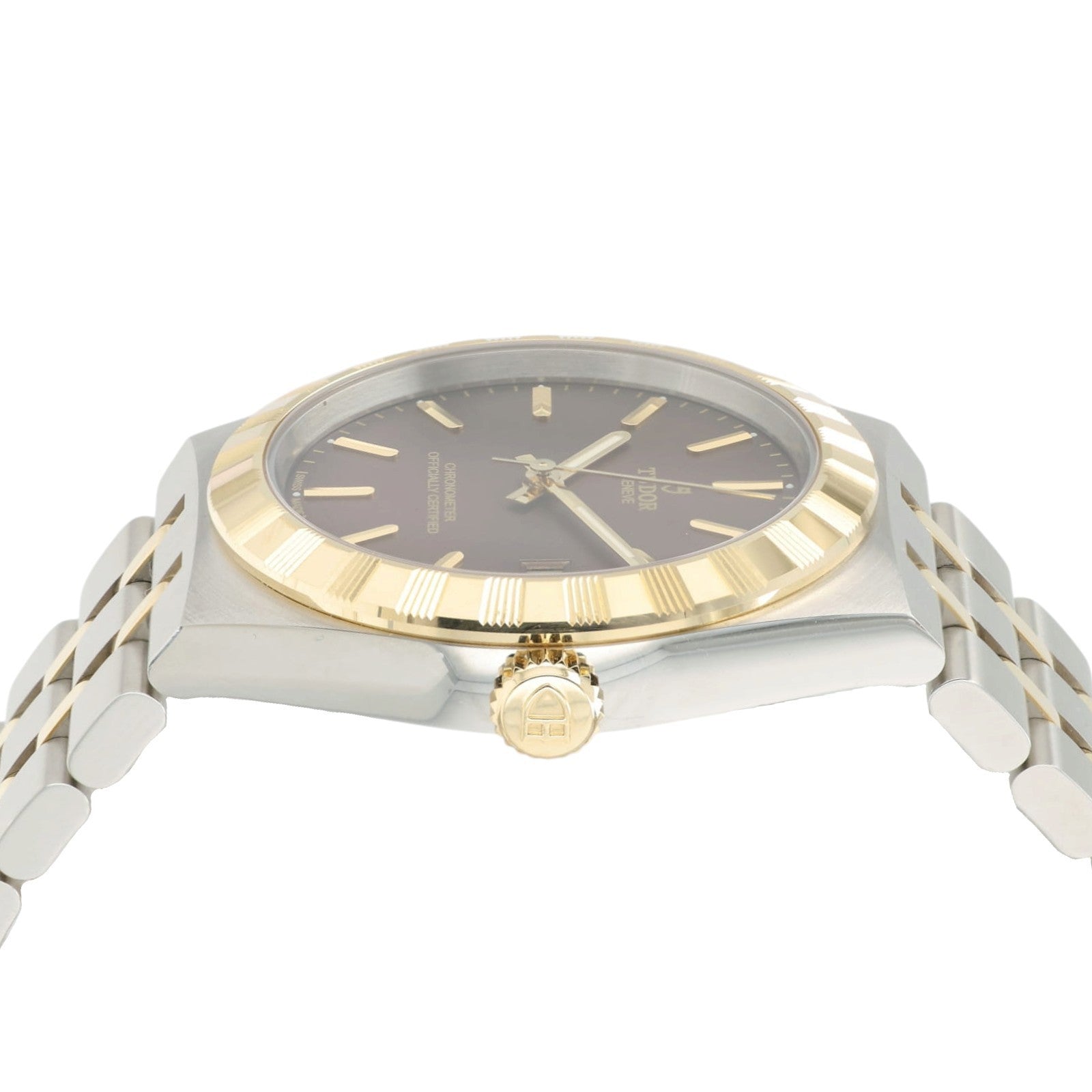 Tudor Royal Brown Dial Gold and Steel 36mm Automatic Mens Watch 2836C1A3