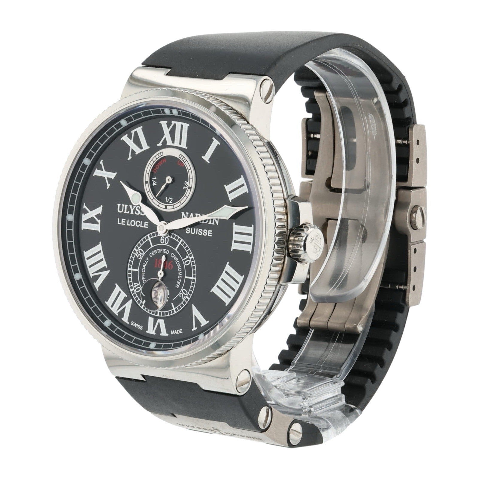 Ulysse Nardin Marine Stainless Steel Black Dial 43mm Automatic Mens Watch 263-67