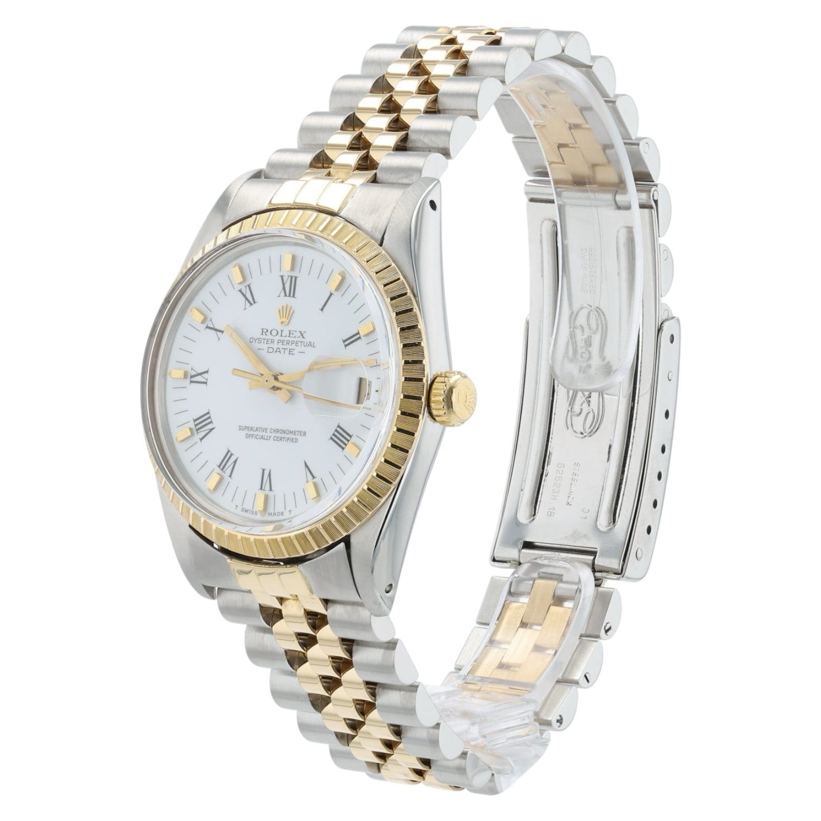 Rolex Date White Dial Gold & Steel 34mm Automatic Movement Men’s Watch 15053