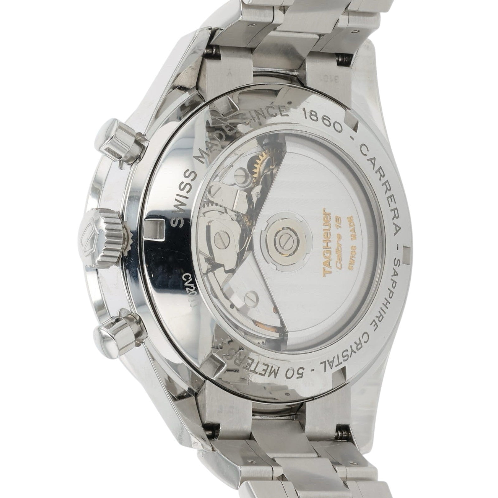 Tag Heuer Carrera Silver Dial Stainless Steel 41mm Automatic Mens Watch CV2011