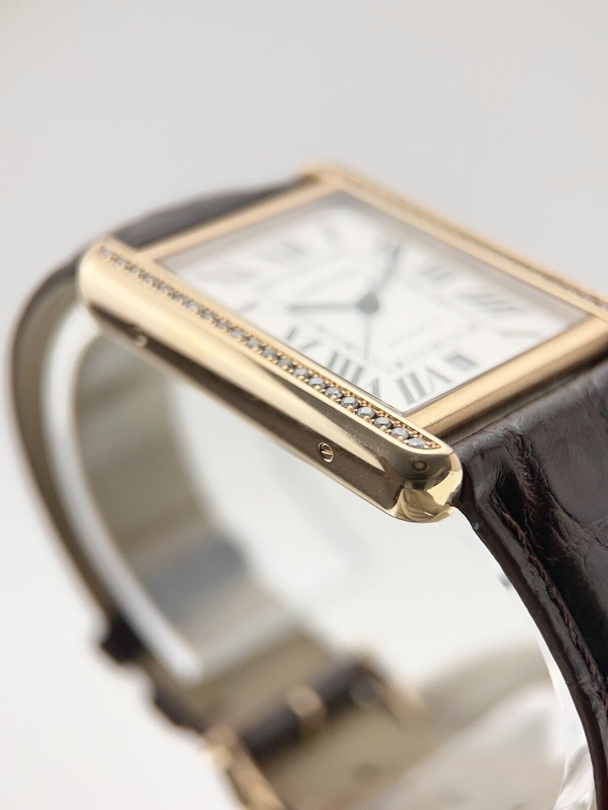 Cartier Tank Solo XL 18k Rose Gold Automatic Men’s Watch Aftermarket Diamonds