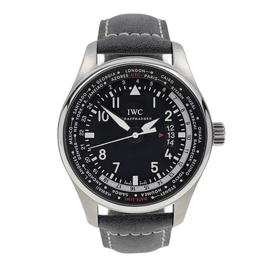 IWC Pilot Worldtimer Automatic 45mm Black Dial IW326201 Stainless Steel Watch