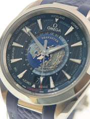 Omega Seamaster Aqua Terra Worldtimer Steel Blue Dial 43mm 220.12.43.22.03.001