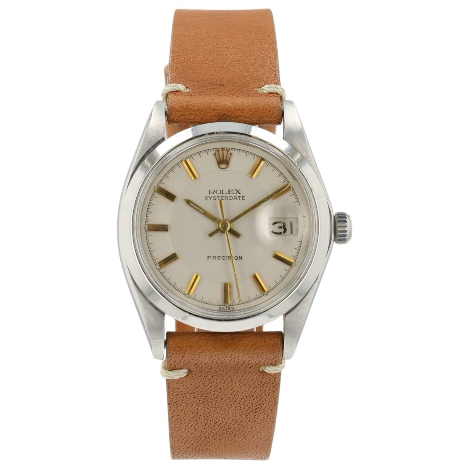 Rolex Oysterdate Silver Dial Stainless Steel 34mm Automatic Unisex Watch 6694