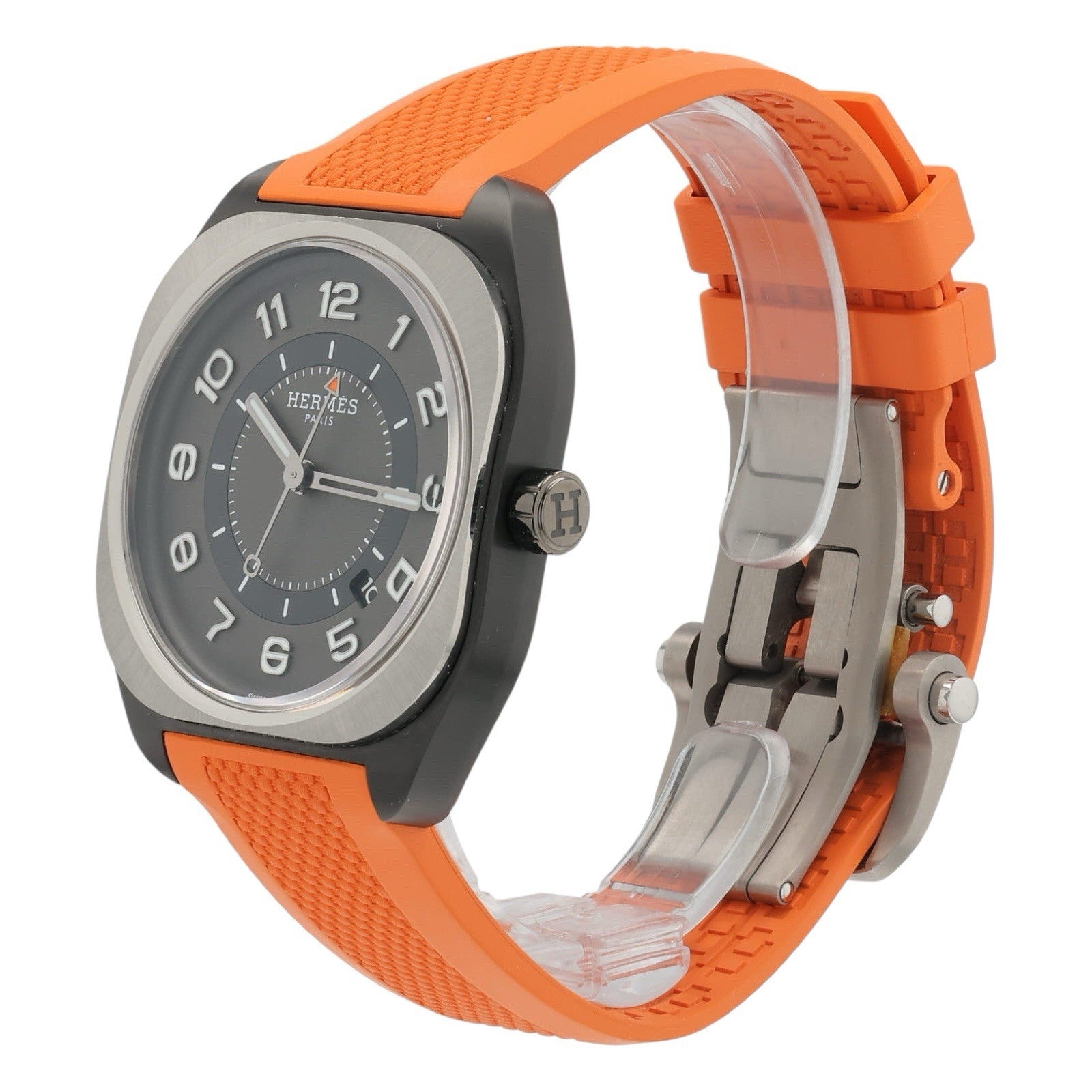 NEW Hermes H08 Titanium Black Dial 42mm Automatic Movement Men’s Watch H08