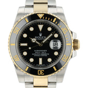 2015 Rolex Submariner Date Black Dial Gold & Steel 40mm Automatic Mens 116613LN
