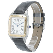 Cartier Santos Dumont Gold & Steel Silver Dial Manual Wind Men's Watch W2SA0034