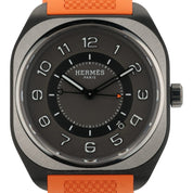 NEW Hermes H08 Titanium Black Dial 42mm Automatic Movement Men’s Watch H08