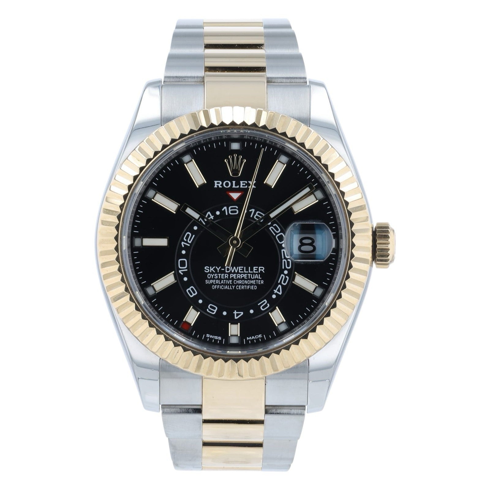 Rolex Sky-Dweller Steel & Yellow Gold Black Dial 42mm Automatic Mens 326933