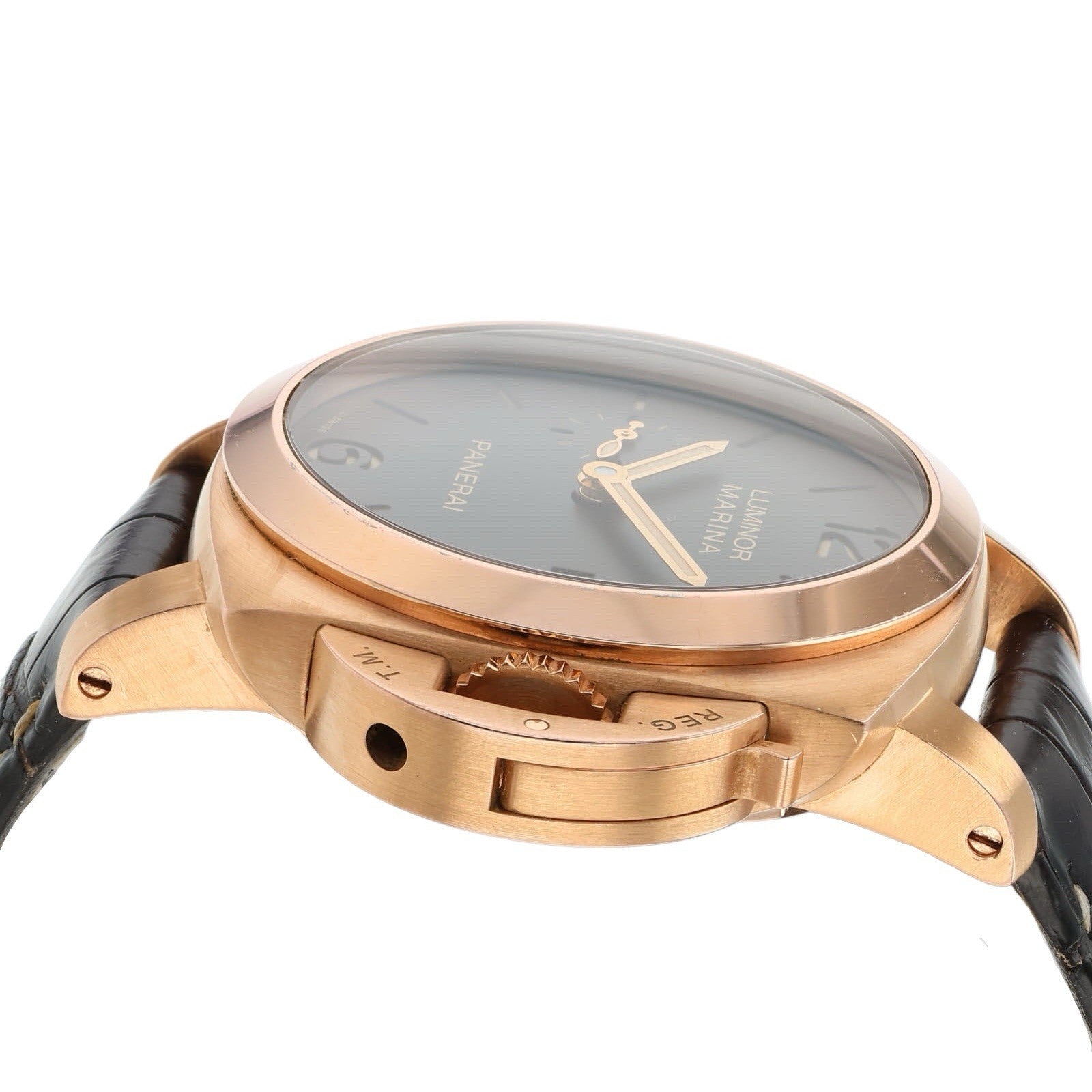 Panerai Luminor Marina 18k Rose Gold Black Dial 42mm Automatic Mens PAM00393
