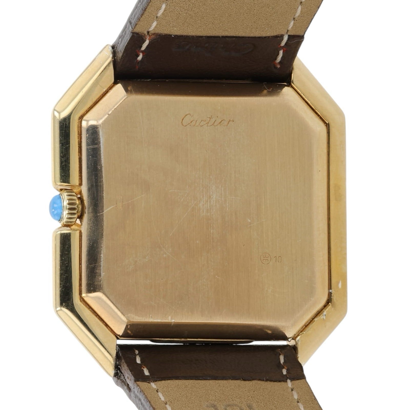Cartier Cienture Steel-Gold Plated White Dial 30x32mm Manual Wind Unisex Watch