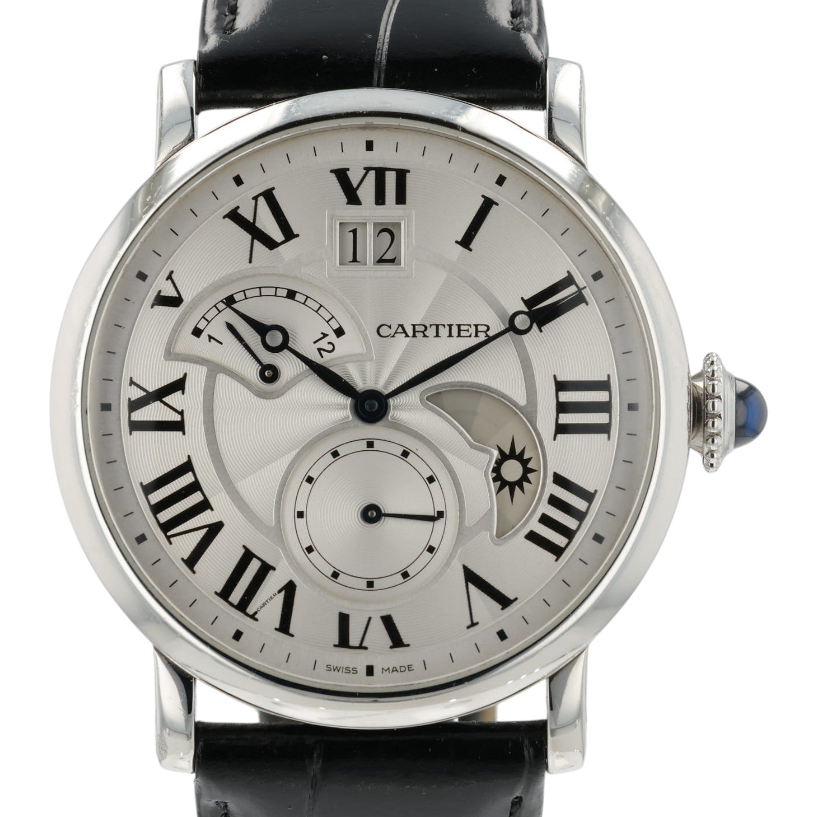 Cartier Rotonde Retrograde GMT Silver Dial Steel 42mm Automatic Mens W1556368