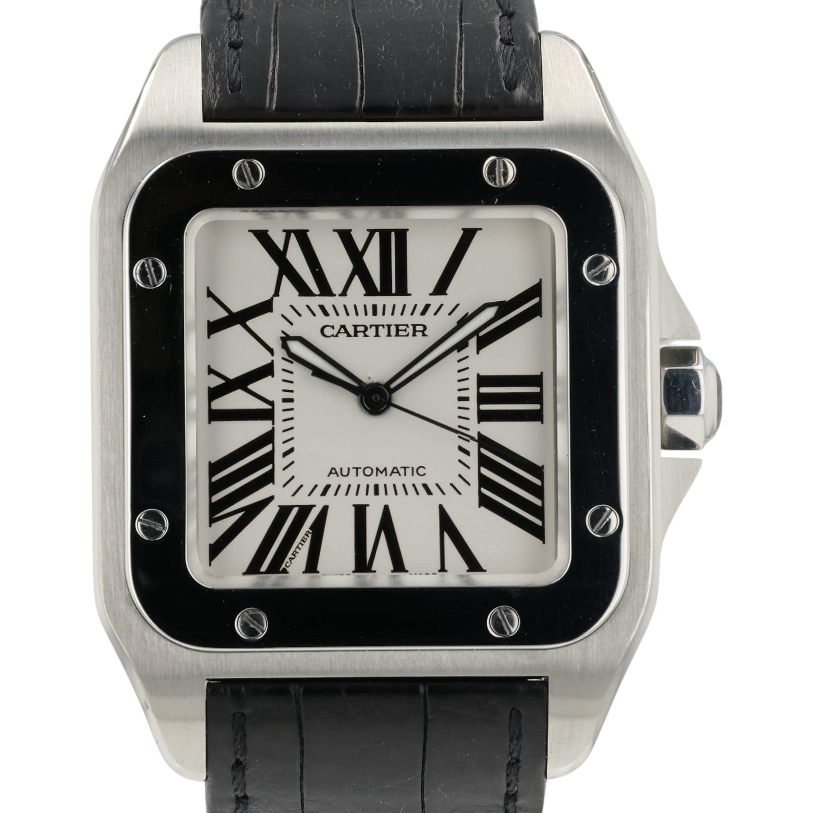 Cartier Santos Silver Dial Stainless Steel 38mm Automatic Men’s Watch W20076X8