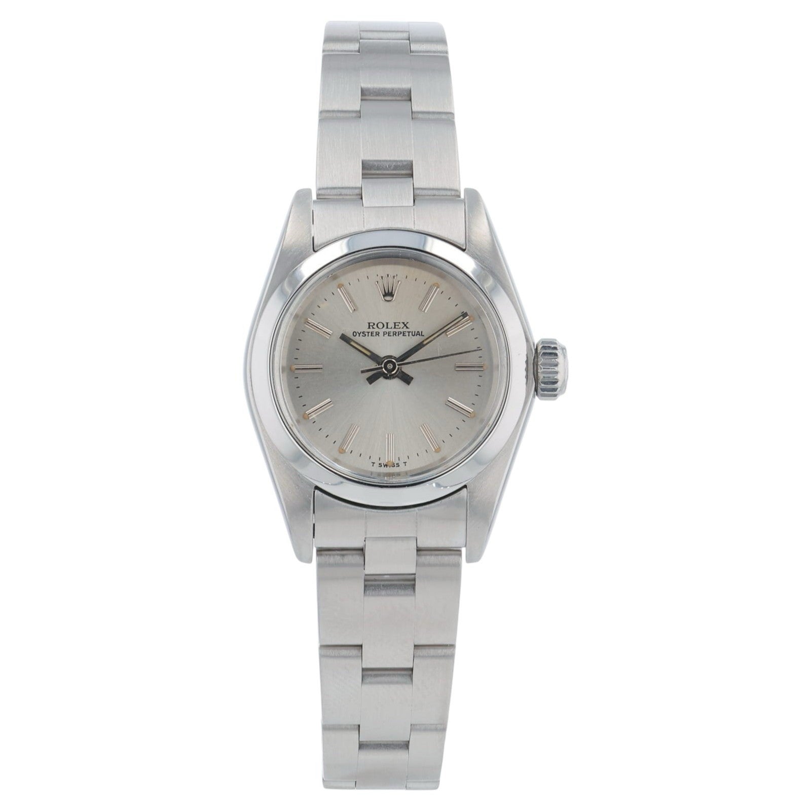 Rolex Oyster Perpetual Stainless Steel Silver Dial 24mm Automatic Womens 67180