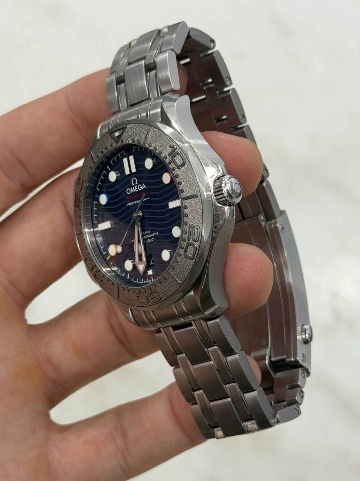 Omega Seamaster "Beijing 2022" Automatic Chronometer Blue Dial Mens Watch