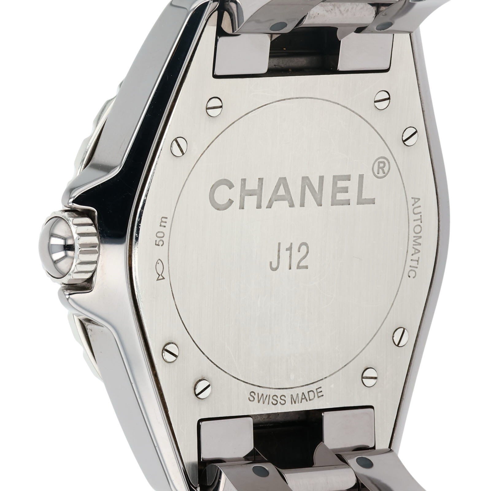 Chanel J12 Grey Ceramic Titanium 38mm Automatic Women's Watch Diamonds H2566