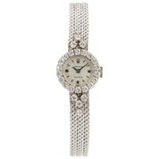 Rolex Cocktail Watch Silver Dial 18k White Gold 15mm Manual Wind Womens 2166