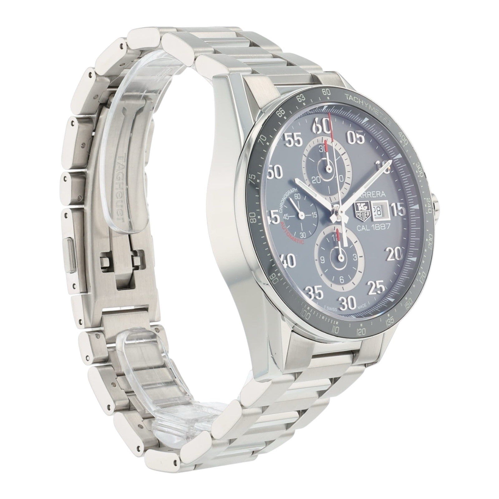 Tag Heuer Carrera Calibre Steel Grey Dial 43mm Automatic Mens Watch CAR2A11