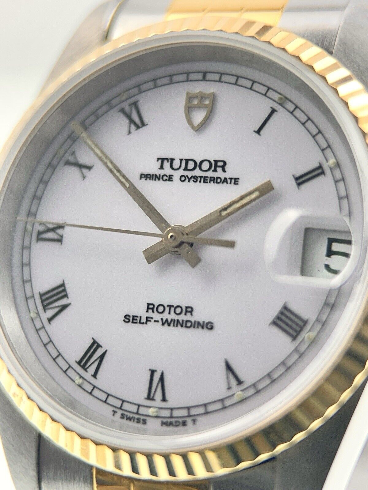 Tudor Prince Oysterdate Steel & Gold White Dial 32mm Automatic Men’s Watch 72033