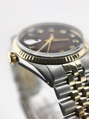 Rolex Datejust Two Tone Gold & Steel Red Dial 36mm Automatic Men’s Watch