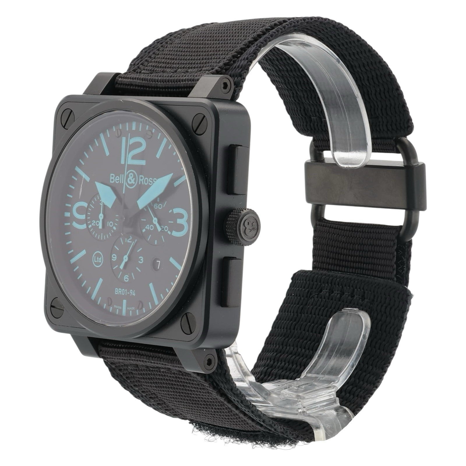 Bell & Ross Chronograph Stainless Steel Black Dial 46mm Automatic Watch BR01-94