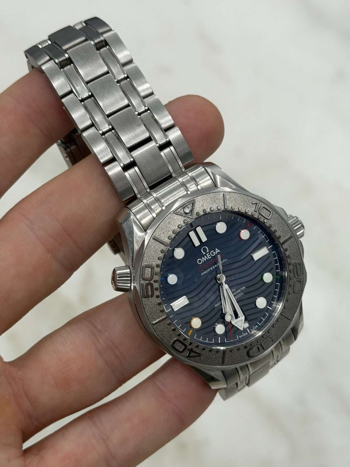 Omega Seamaster "Beijing 2022" Automatic Chronometer Blue Dial Mens Watch