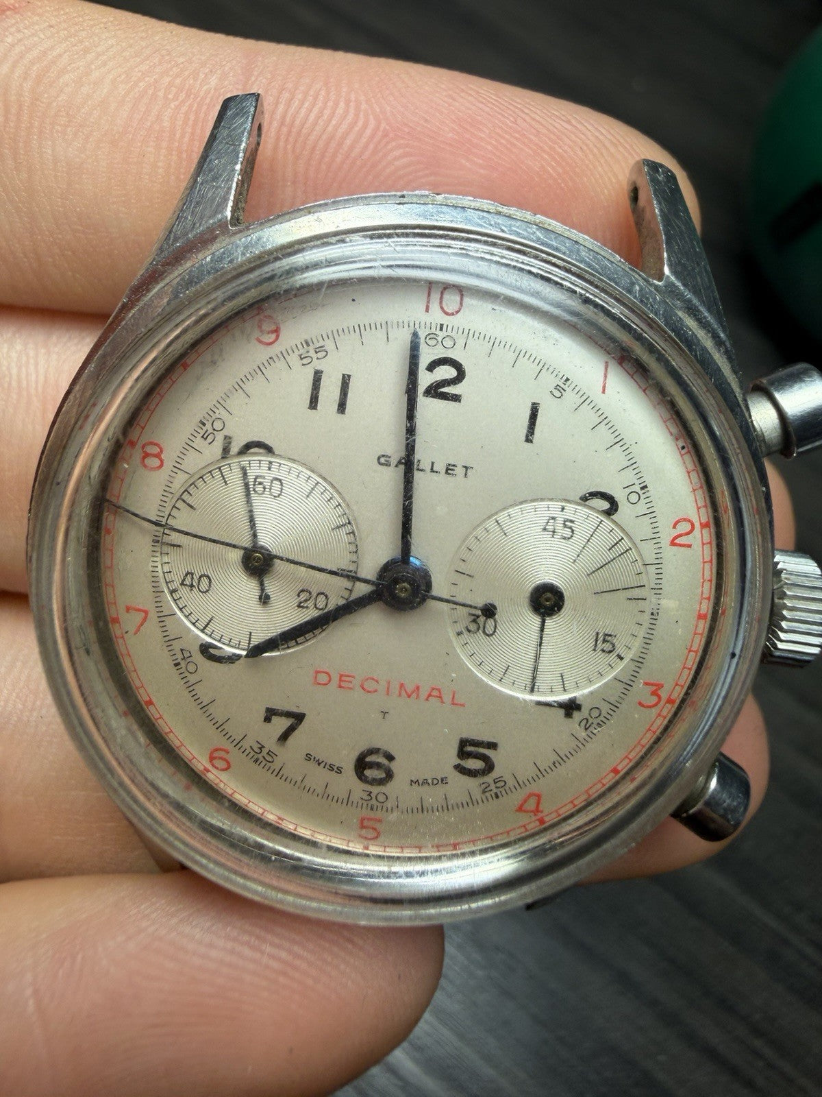 Gallet Multichron Decimal Chronograph 36mm Manual-Wind Watch - FOR PARTS