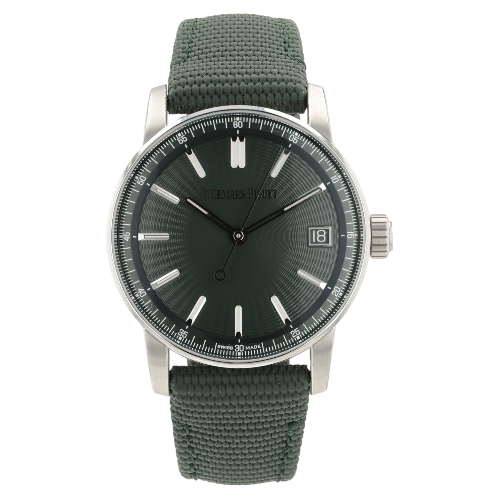 Audemars Piguet Code Date Green Dial Steel 41mm Automatic Men's Watch 15210ST