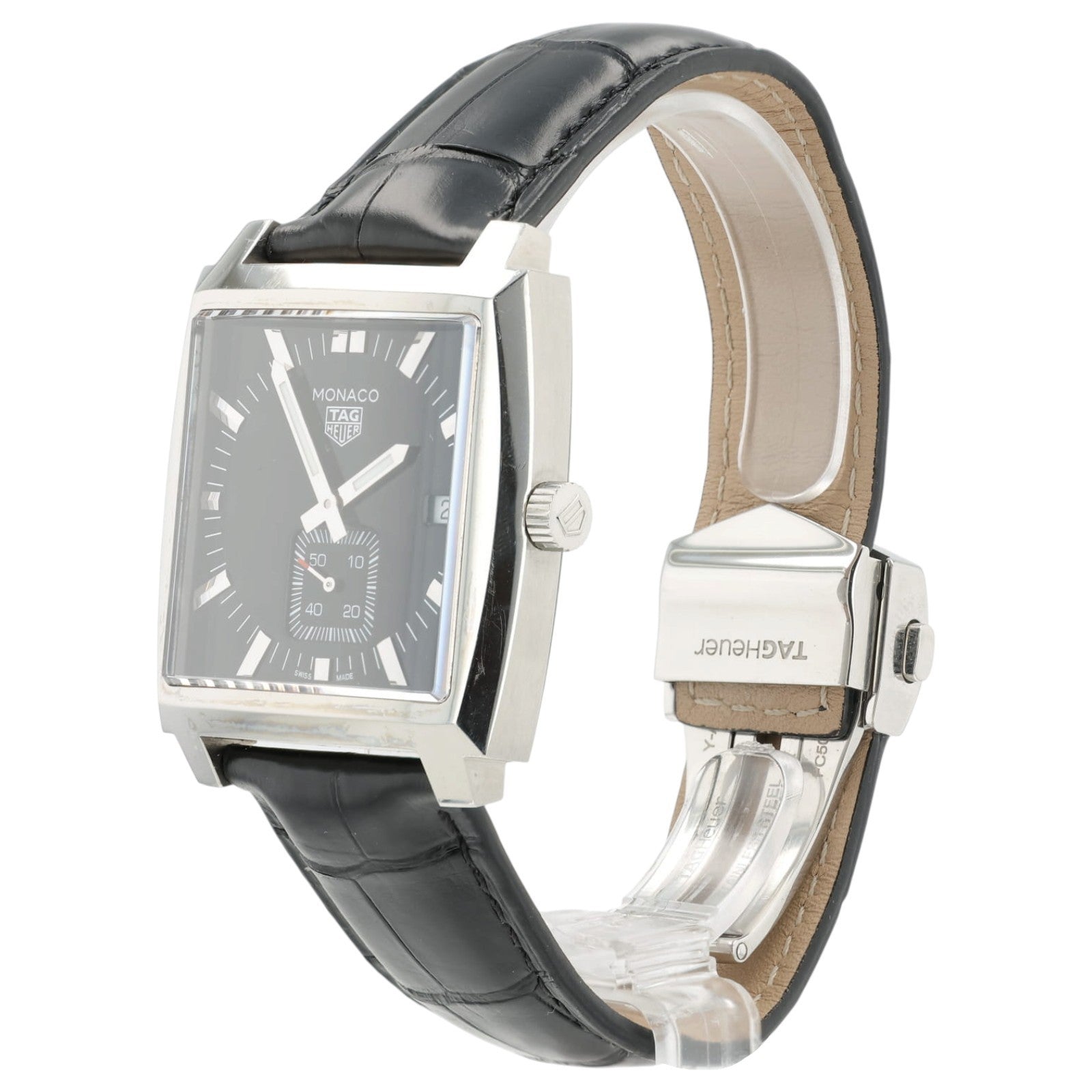 Tag Heuer Monaco Black Dial Stainless Steel 37mm Quartz Mens Watch WAW131A