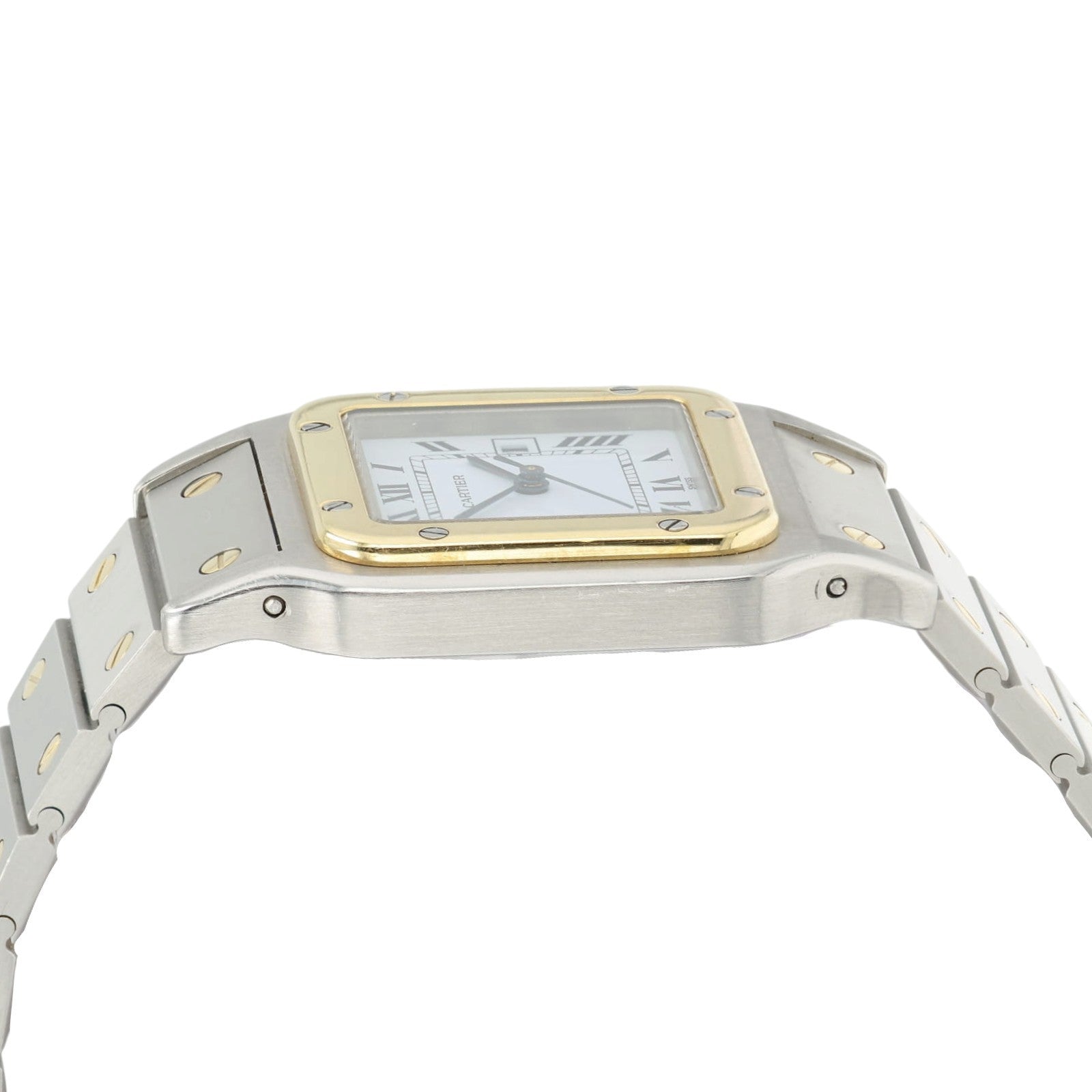 Cartier Santos Galbe White Dial Gold & Steel 41x29mm Automatic Mens Date 2961