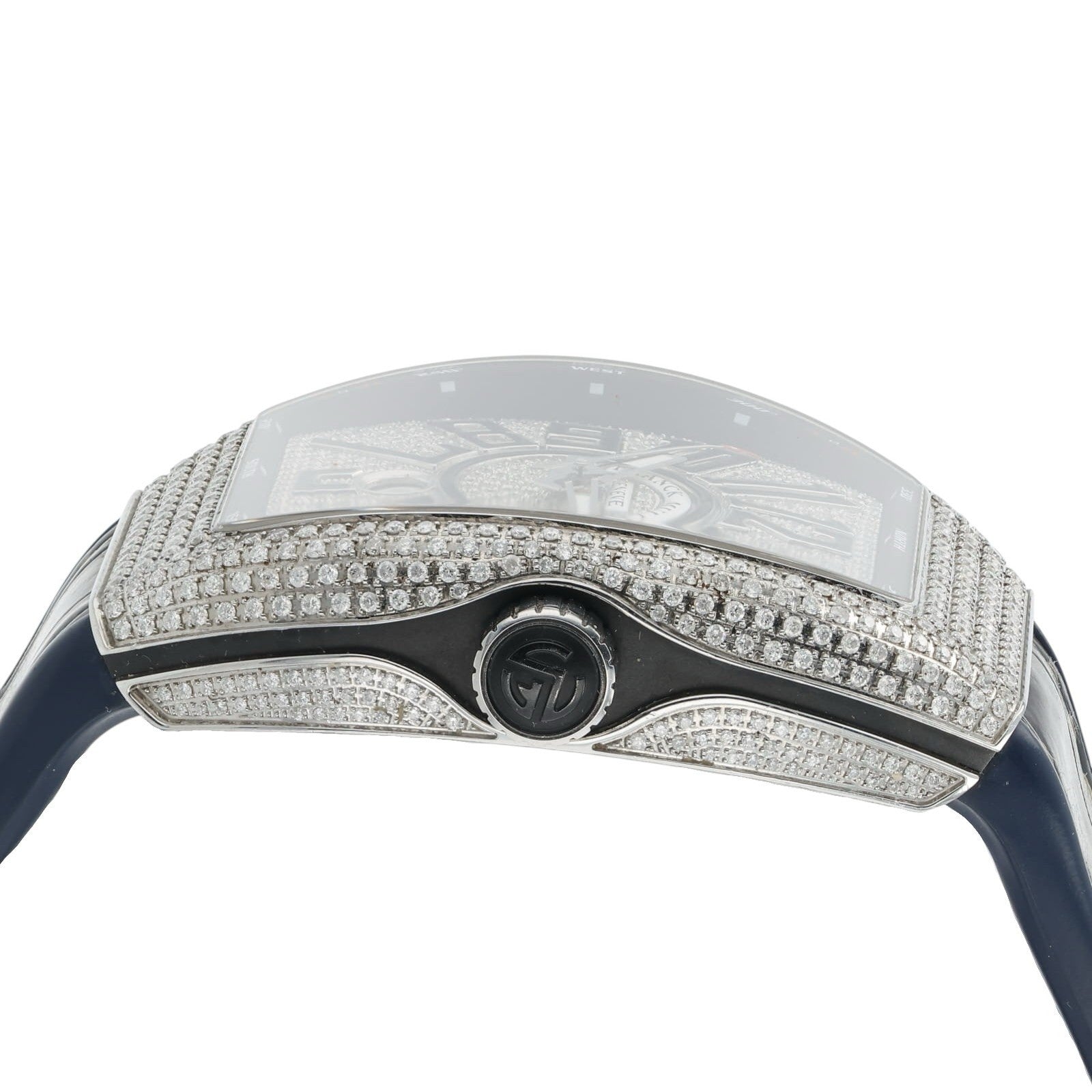 Franck Muller Vanguard Diamond Steel Black Dial 45mm Automatic Watch V45 SC DT