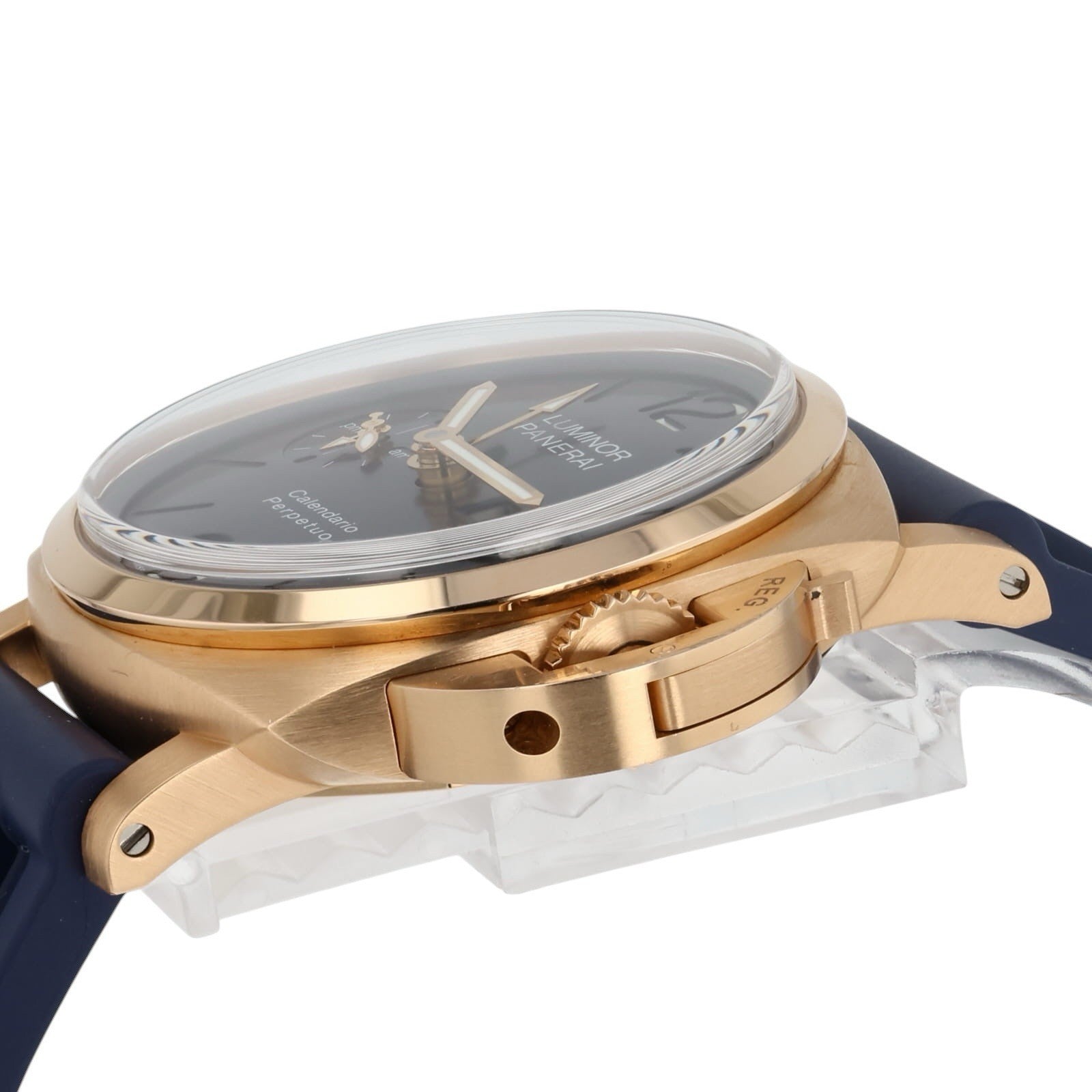 Panerai Luminor Perpetual Calendar Blue Dial Rose Gold 44mm PAM00742 -  Full Set