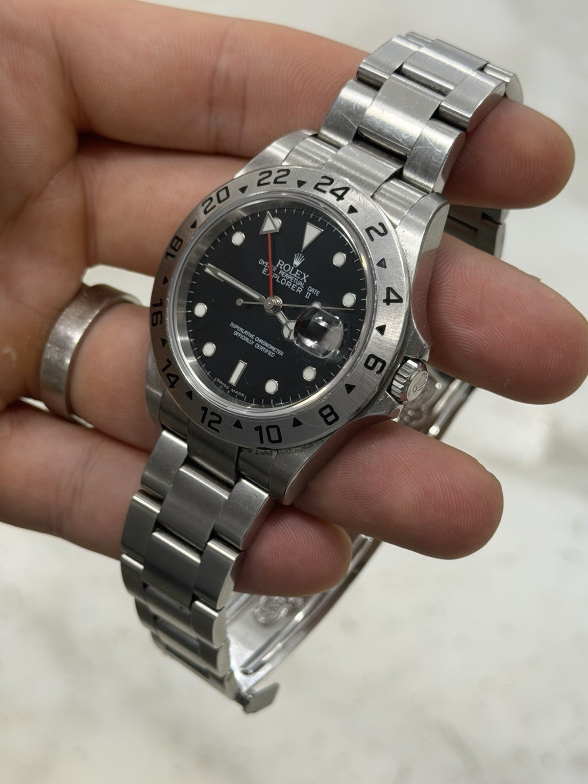 Rolex Explorer II Stainless Steel Black Dial 40mm Automatic Mens Watch 16570