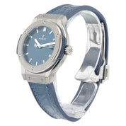 Hublot Classic Fusion Titanium Blue Dial 33mm Quartz Unisex Watch 581.NX.7170.LR