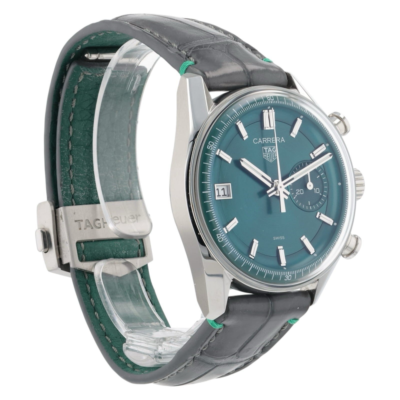 Tag Heuer Green Dial Stainless Steel 39mm Automatic Movement Mens Watch CBS2211