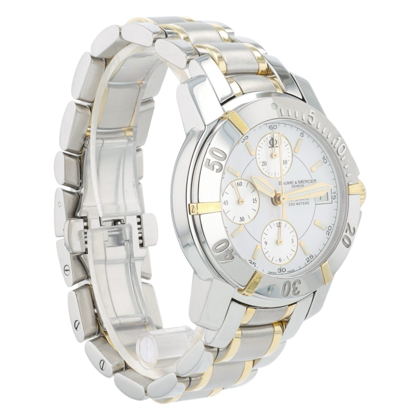 Baume & Mercier Capeland S White Dial Gold & Steel 40mm Automatic Mens 65422