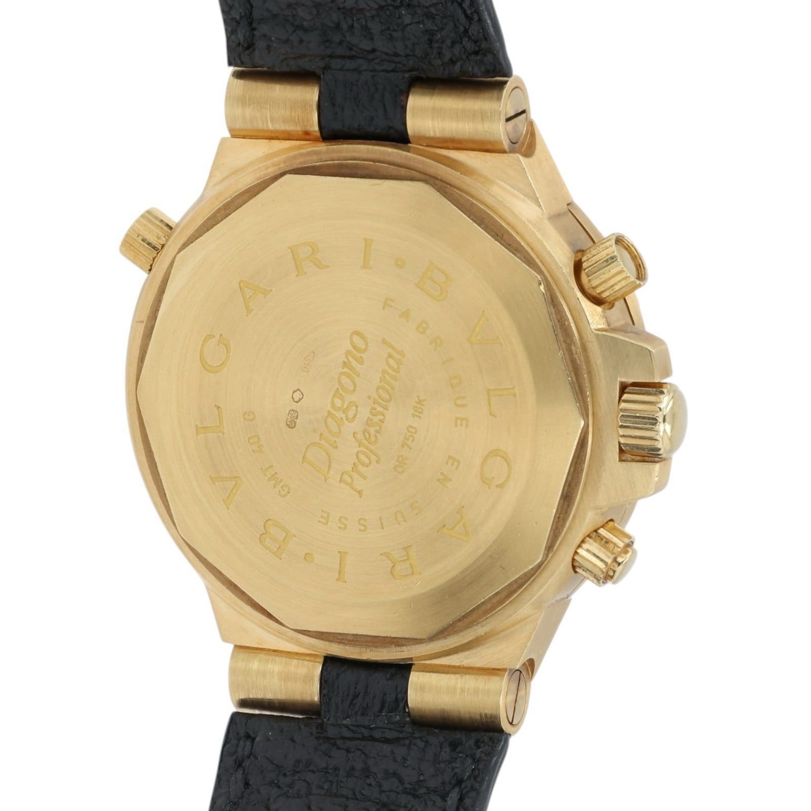 Bvlgari Diagono Scuba Black Dial 18k Yellow Gold 40mm Automatic Men’s GMT 40 G