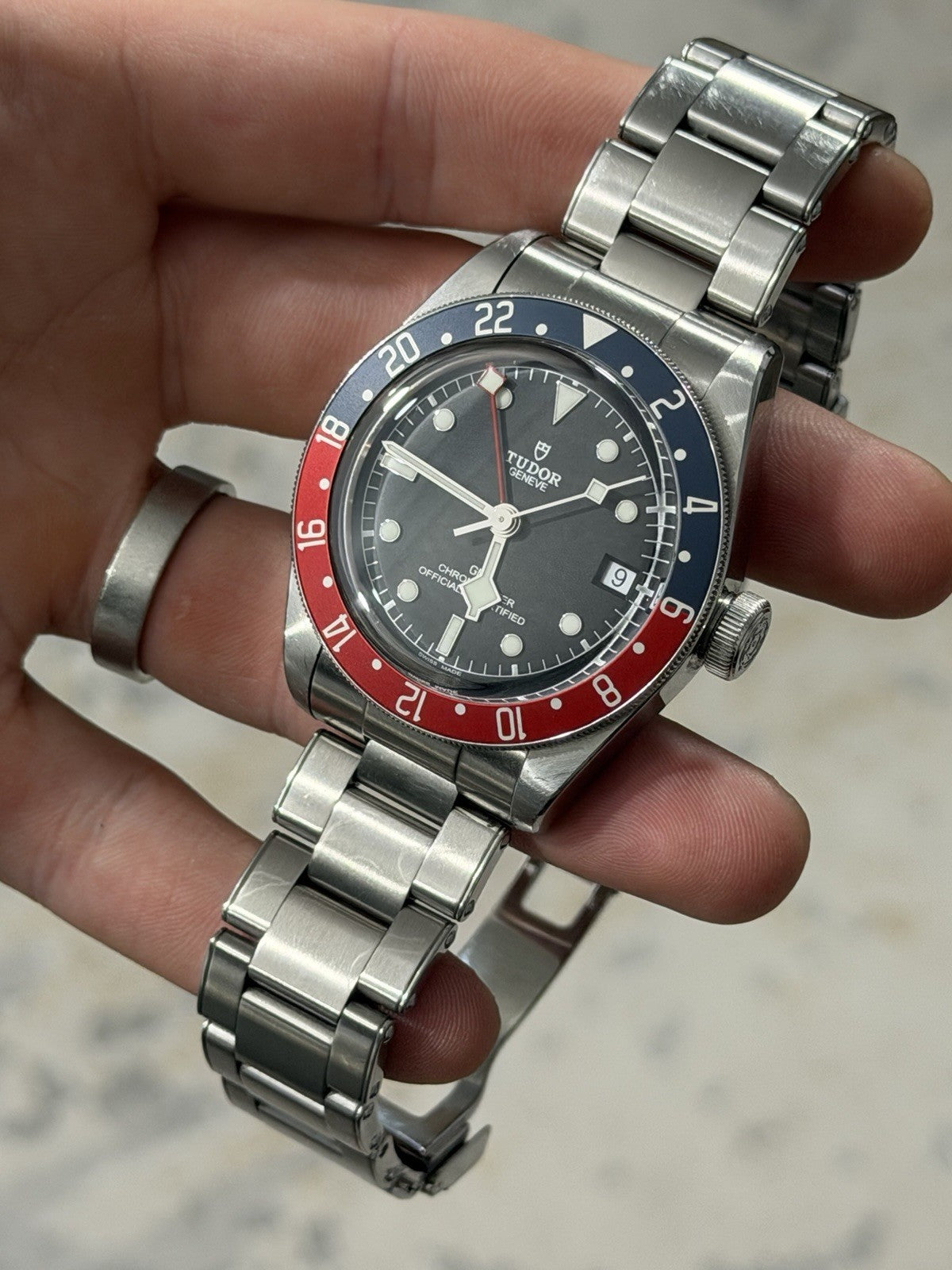 2019 Tudor Black Bay GMT Pepsi Black Dial Stainless Steel Mens Watch 79830RB