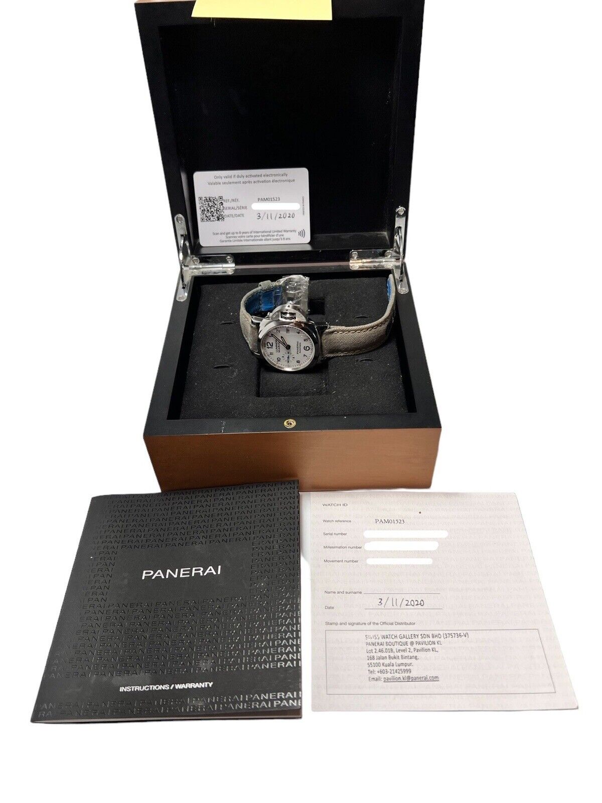 Panerai PAM01523 Luminor Marina 3 Days Mens Date Watch 42mm Automatic White Dial