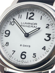 Panerai Luminor Base 8 Days Steel White Manual Wind Men’s Watch PAM00561