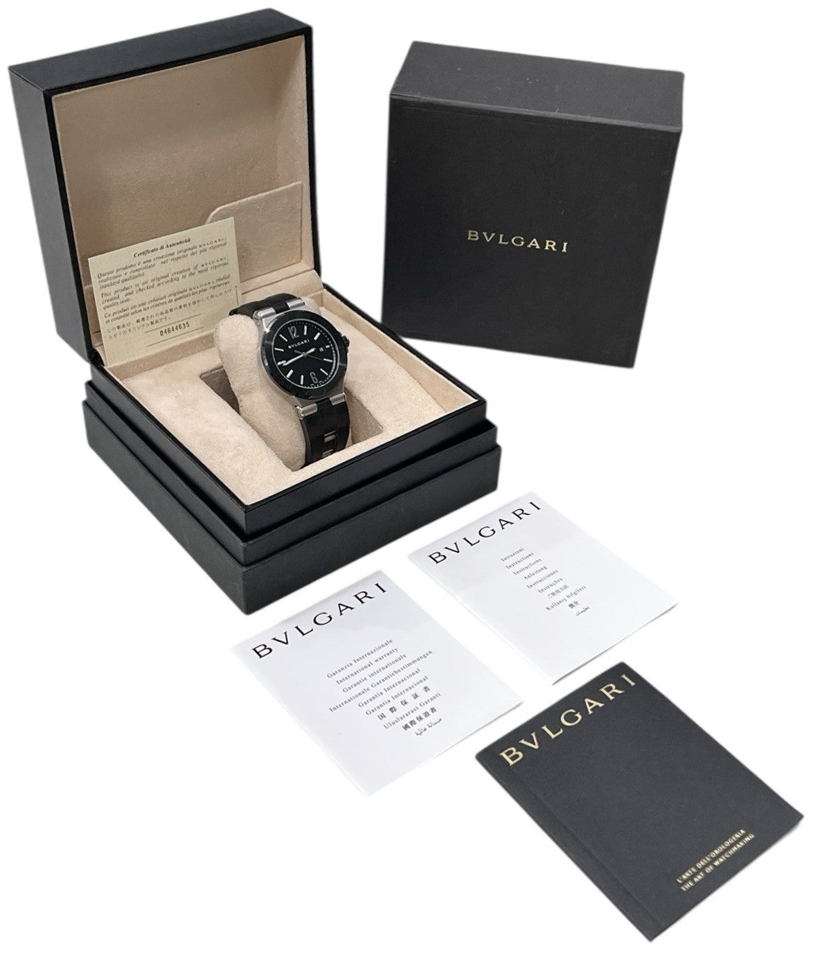 Bulgari Diagono Stainless Steel Black Dial 42mm Automatic Mens Watch DG42SC
