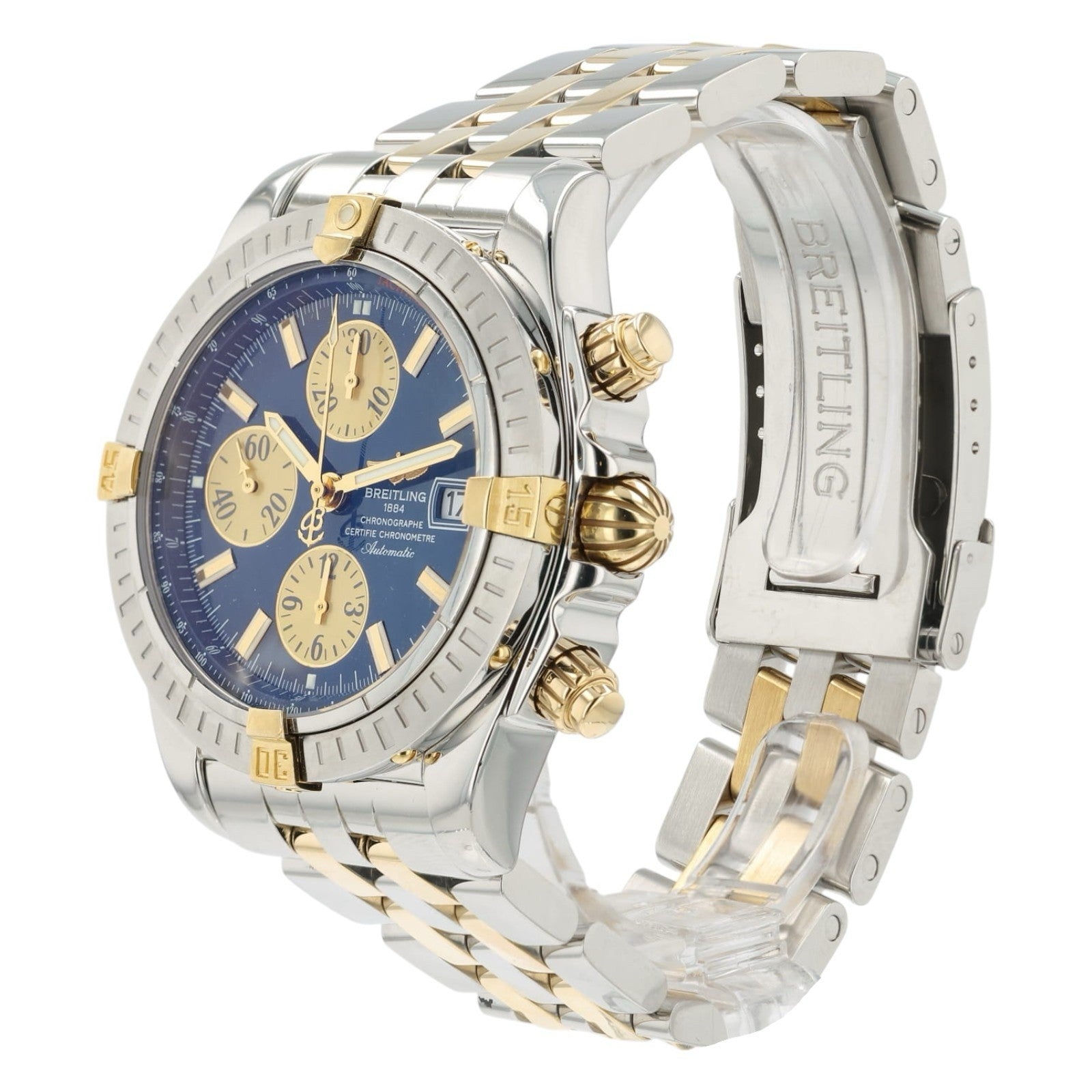 Breitling Chronomat Blue Dial Gold & Steel 44mm Automatic Men’s Watch B13356