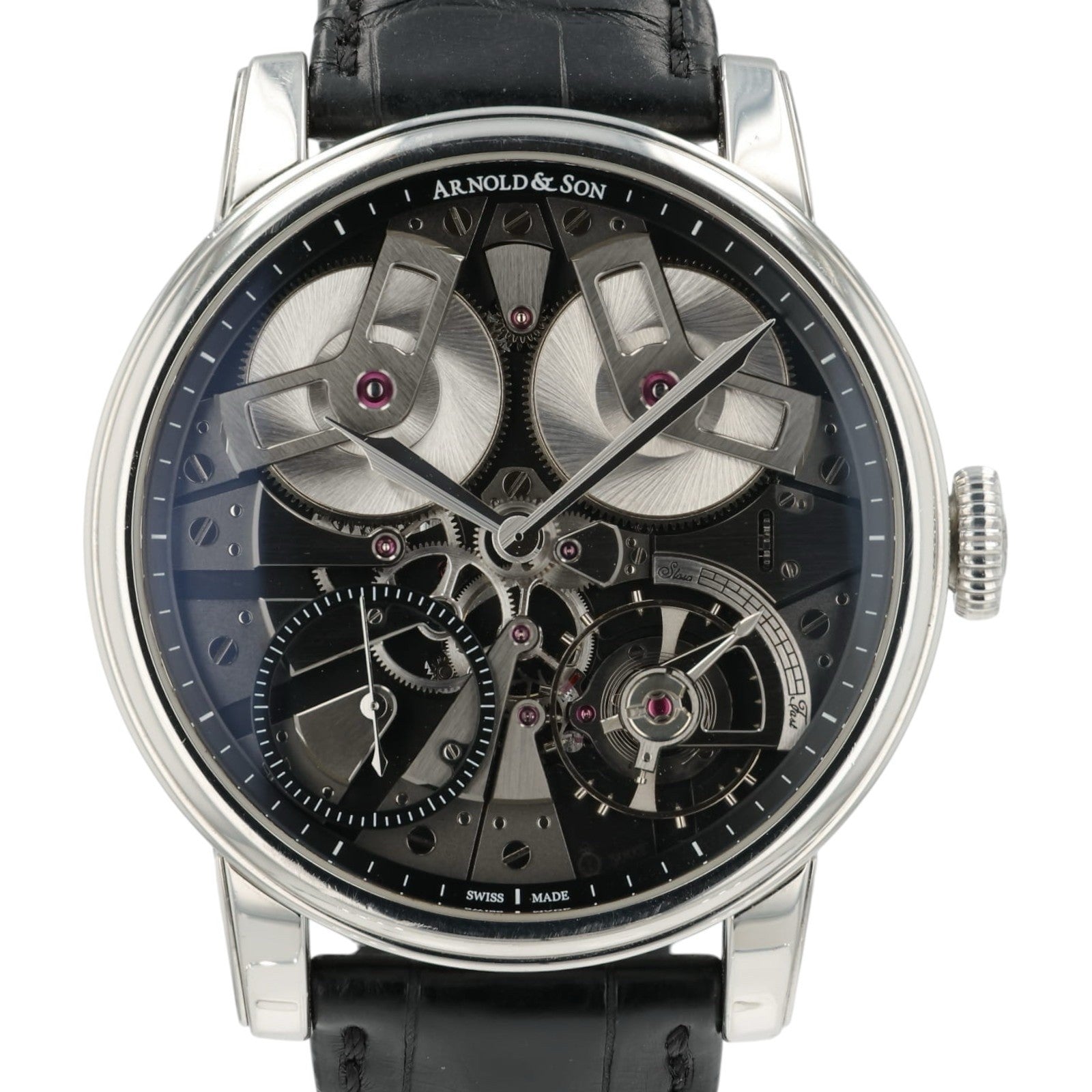 Arnold & Son TB88 Skeleton Dial Stainless Steel 46mm Manual Wind Mens Watch TB88