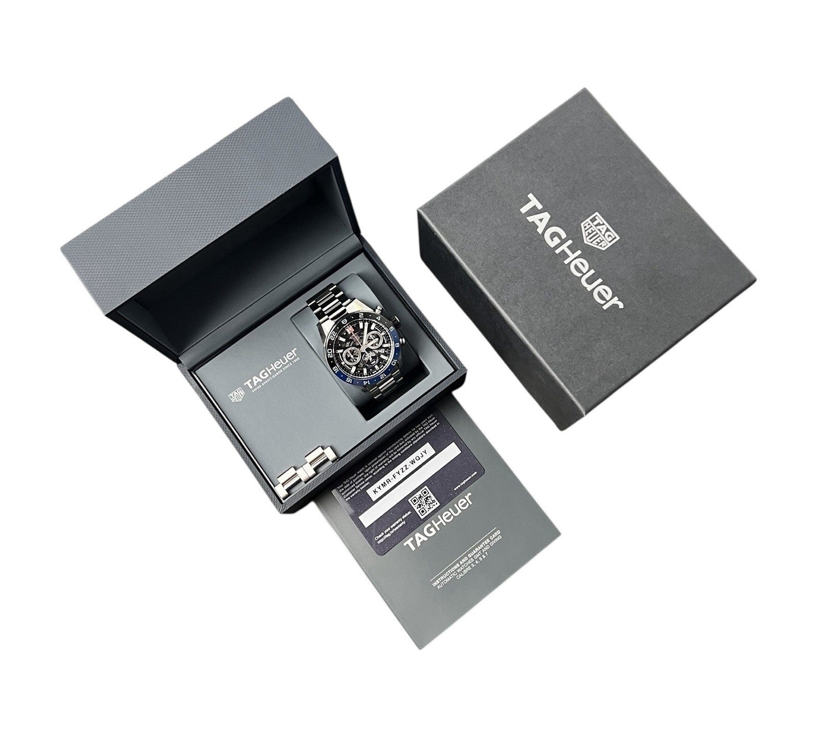 Tag Heuer Carrera Stainless Steel Black Dial 45mm Automatic Mens Watch CBG2A1Z
