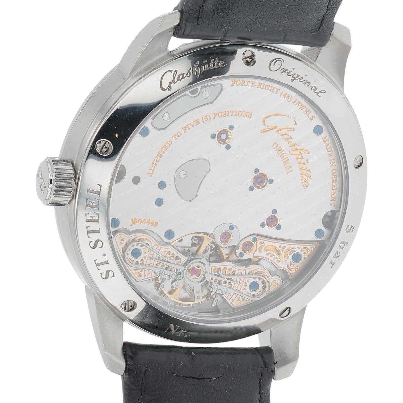 Glashutte Original PanoReserve Steel Blue Dial 40mm Manual Wind 1-65-01-26-12-61
